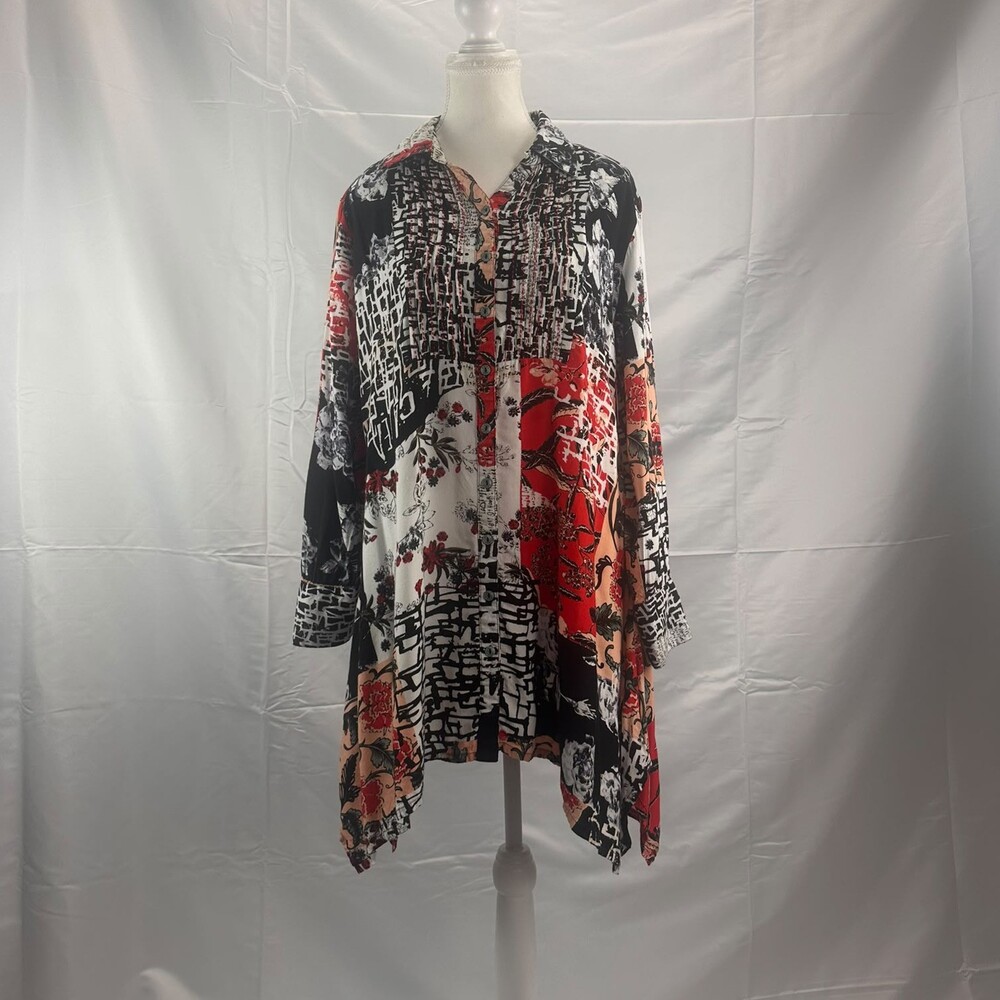 Orientique Naturally Australian Artistic Button-Front Tunic – Size S